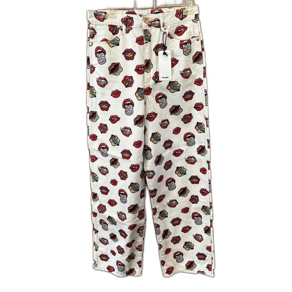 Wrangler Barrel 652 Read My Lips Jeans Women 29x31” New Cotton Zip Pockets Logo - Picture 2 of 16